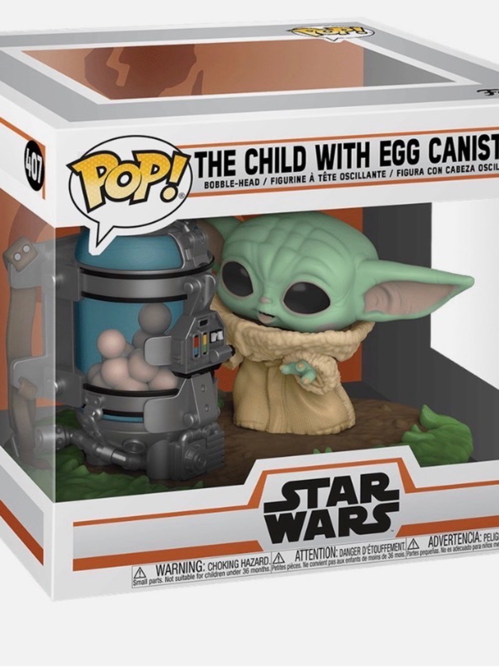 Funko Pop! Star Wars Grogu Figure with Egg Canister - Green & Tan